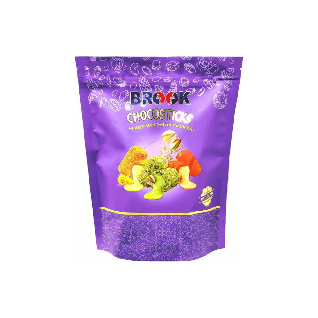 BROOK kunafa CHOCOSTICKS PREMIUM BELGIAN CHOCOLATE PISTACHIO/MANGO/RED VELVET 250g