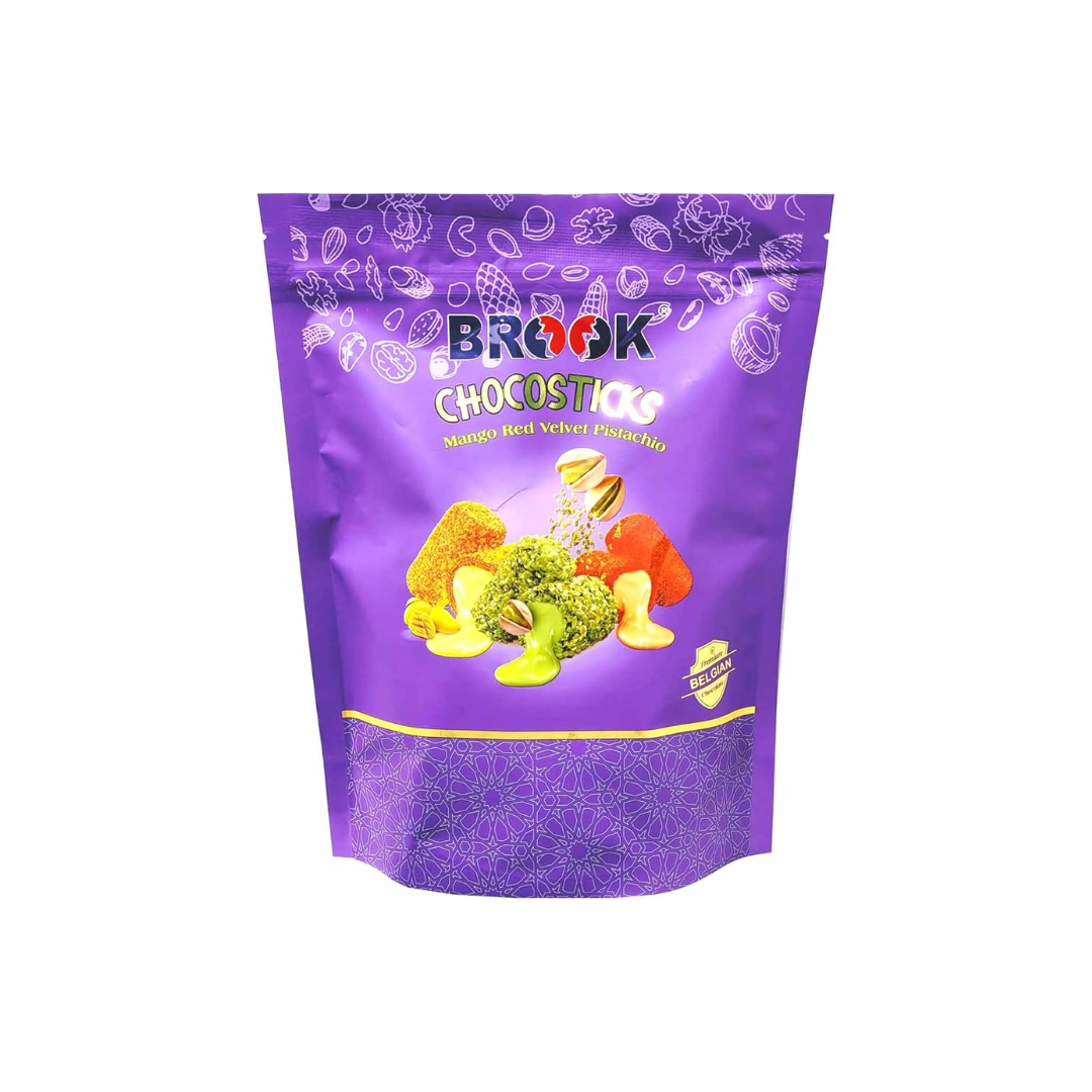BROOK kunafa CHOCOSTICKS PREMIUM BELGIAN CHOCOLATE PISTACHIO/MANGO/RED VELVET 250g